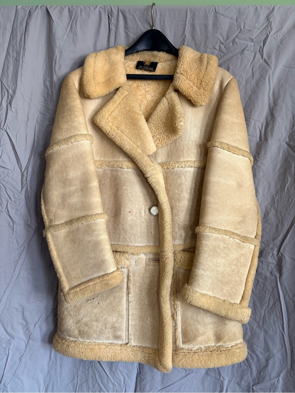 Woolrich Vintage 1970s Women's Shearling Coat - Beige